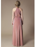 Halter Neck Musk Jersey Bridesmaid Dress